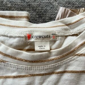 Crewcuts Kids Long Sleeve Gold and White Tee